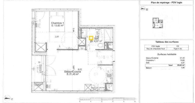 Appartement F2 à louer - 2 pièces - 39.62 m2 - TOURS - 37 - CENTRE - Century 21 Centre Habitat